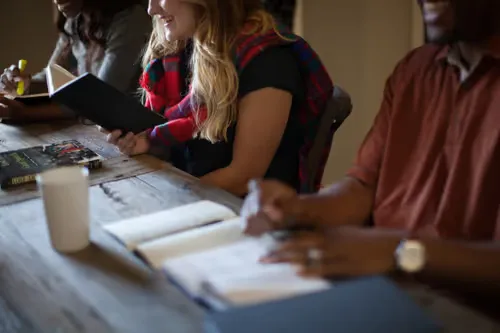 People studying the Bible together